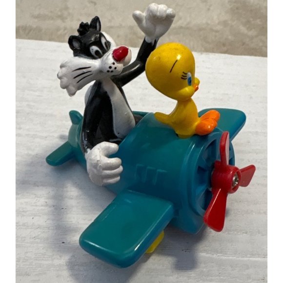 Mcdonald's Happy Meal 1989 Looney Tunes Tweety Bird & Sylvester Plane Figure - Picture 3 of 8